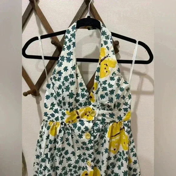 vntg Y2K Betsey Johnson halter flower butterfly dress baby doll style maximalist - Picture 3 of 10